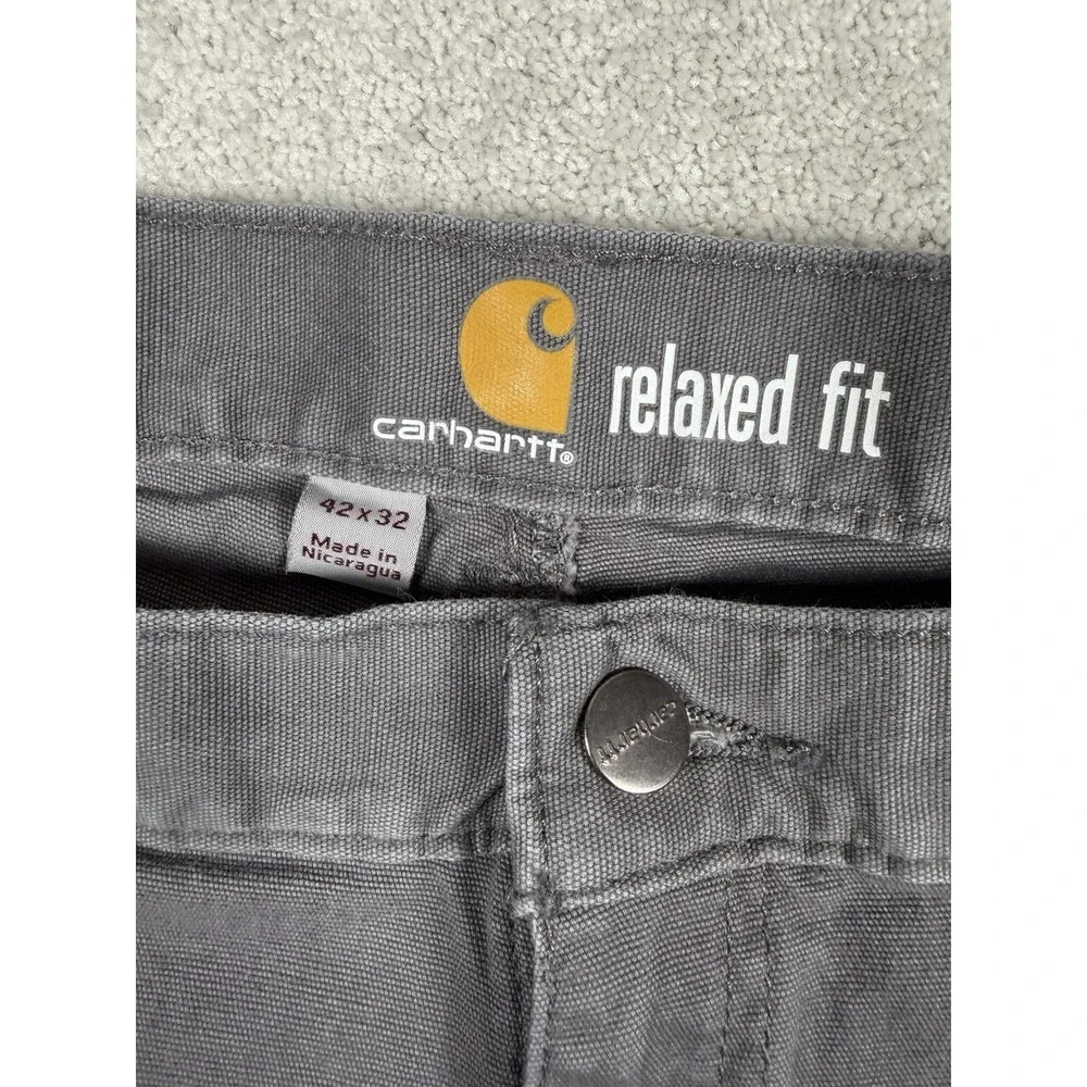 Carhartt Rugged Flex Relaxed Fit Duck Utility Gray‎ Work Pants Men's 42x32